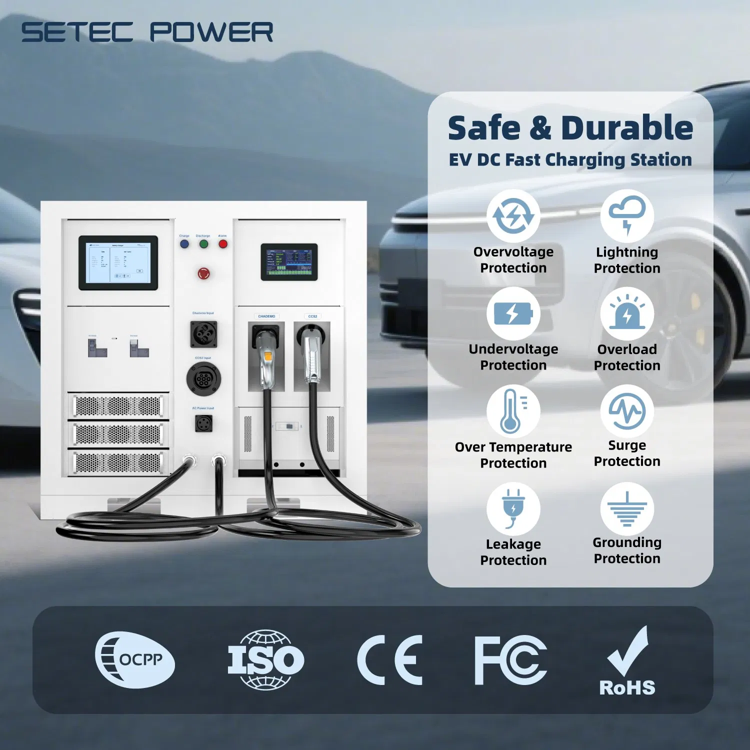 نظام شحن المركبات الكهربائية خارج الشبكة من SETEC POWER 30kWh-1MWh آلة تخزين البطارية المدمجة مع الطاقة المتجددة