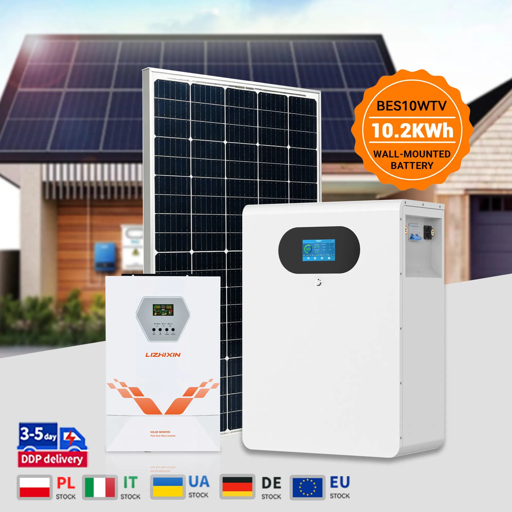 25.6V 200ah 2p8s 10.24kwh نظام تخزين الطاقة بالبطارية المثبت على الحائط 100ah 150ah 300ah LiFePO4 نظام الطاقة الشمسية بالبطارية