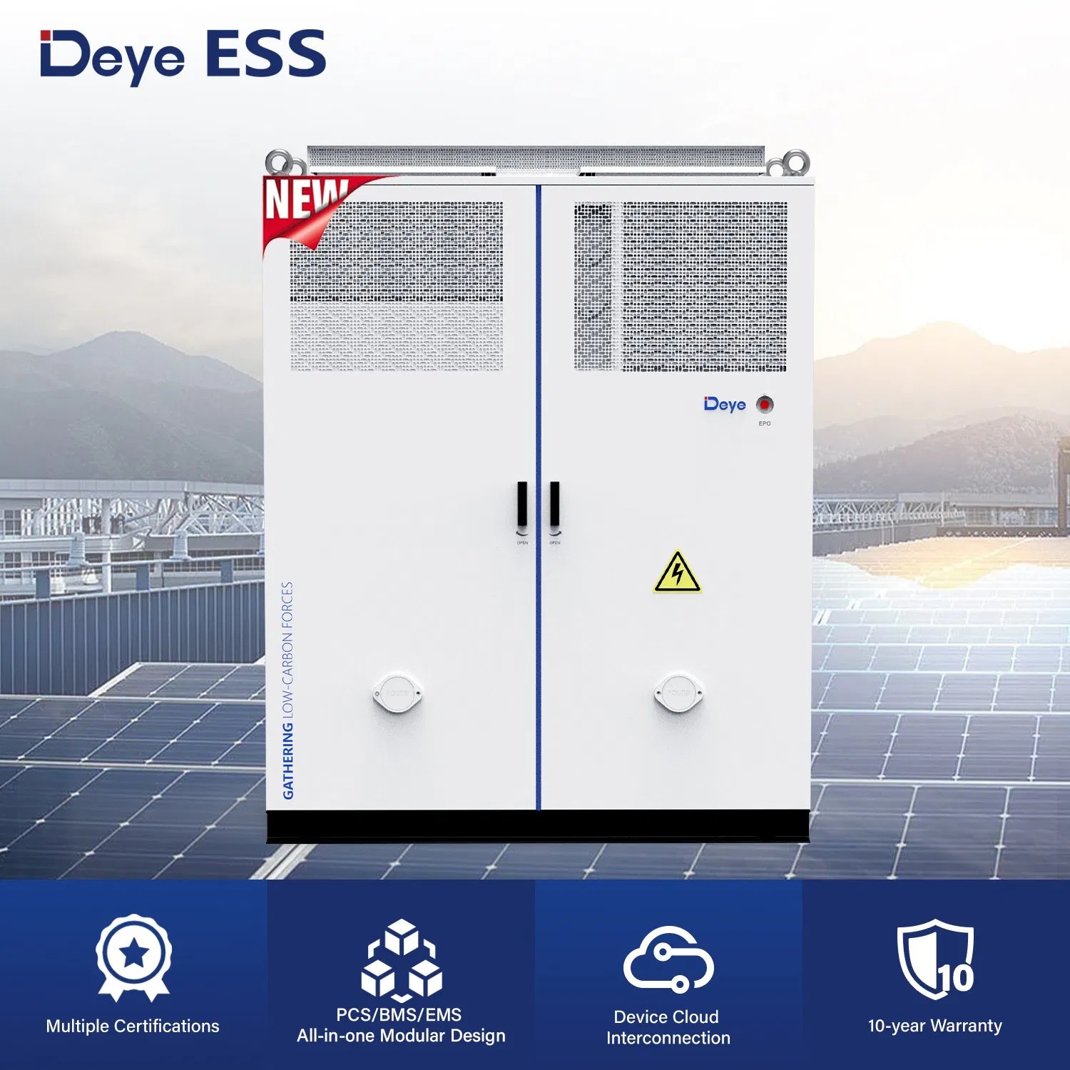 دي إيه إيس Ms-LC430-2h2 نظام الطاقة الشمسية خارج الشبكة 54 خزانة تخزين الطاقة بالليثيوم للاستخدام التجاري
