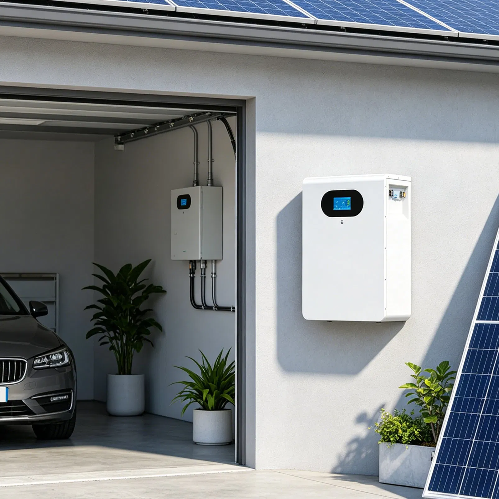 25.6V 200ah 2p8s 10.24kwh نظام تخزين الطاقة بالبطارية المثبت على الحائط 100ah 150ah 300ah LiFePO4 نظام الطاقة الشمسية بالبطارية