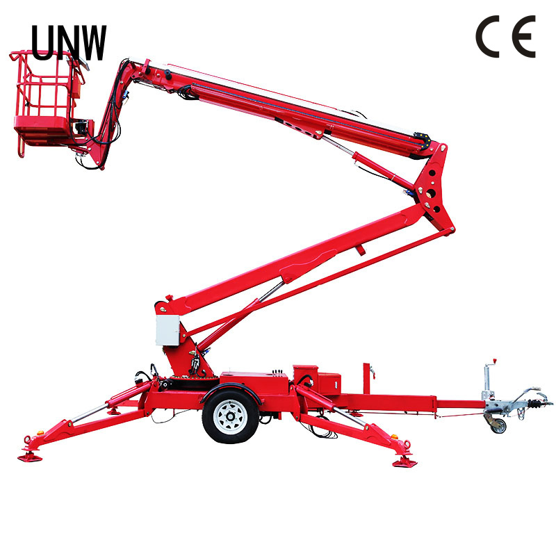 Unw Towable Trailer Cherry Picker Boom Lift for Facility Maintenance