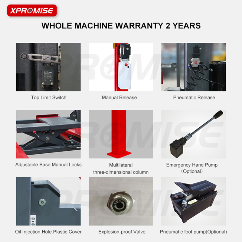 Hot-Selling Pneumatic Release Four Post Lift Garage Equipment 4 Post Car Lift