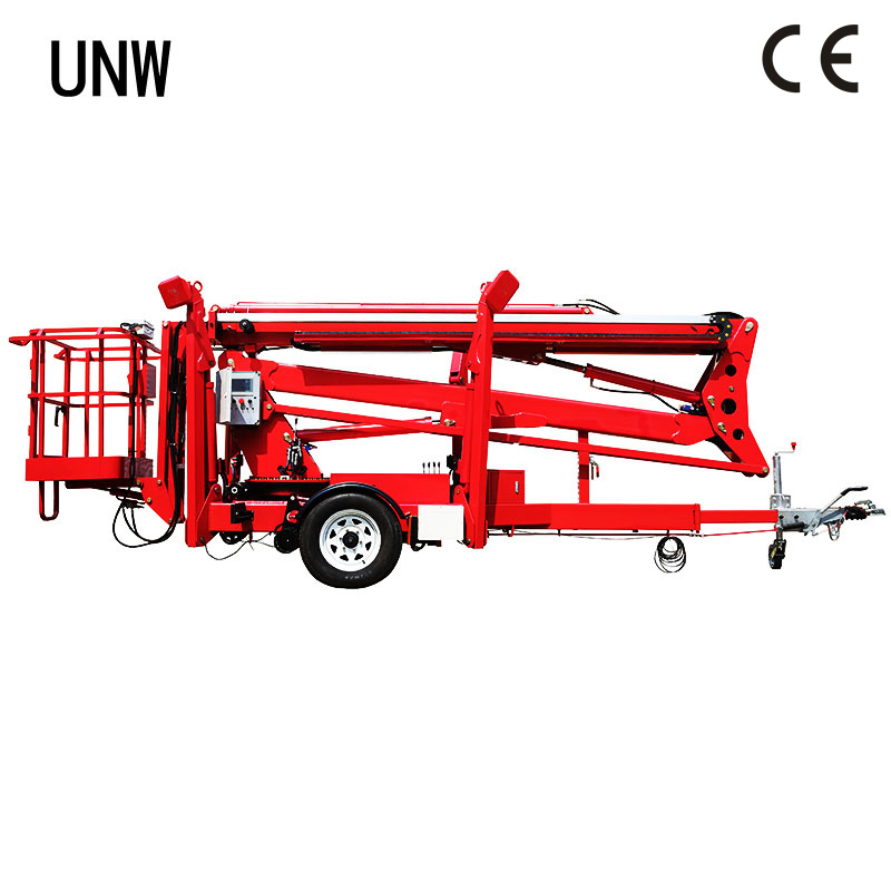 Unw Towable Trailer Cherry Picker Boom Lift for Facility Maintenance
