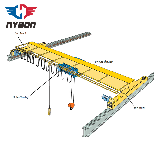 Light Duty Single Girder Overhead Bridge Crane to Lift Glass or Mould