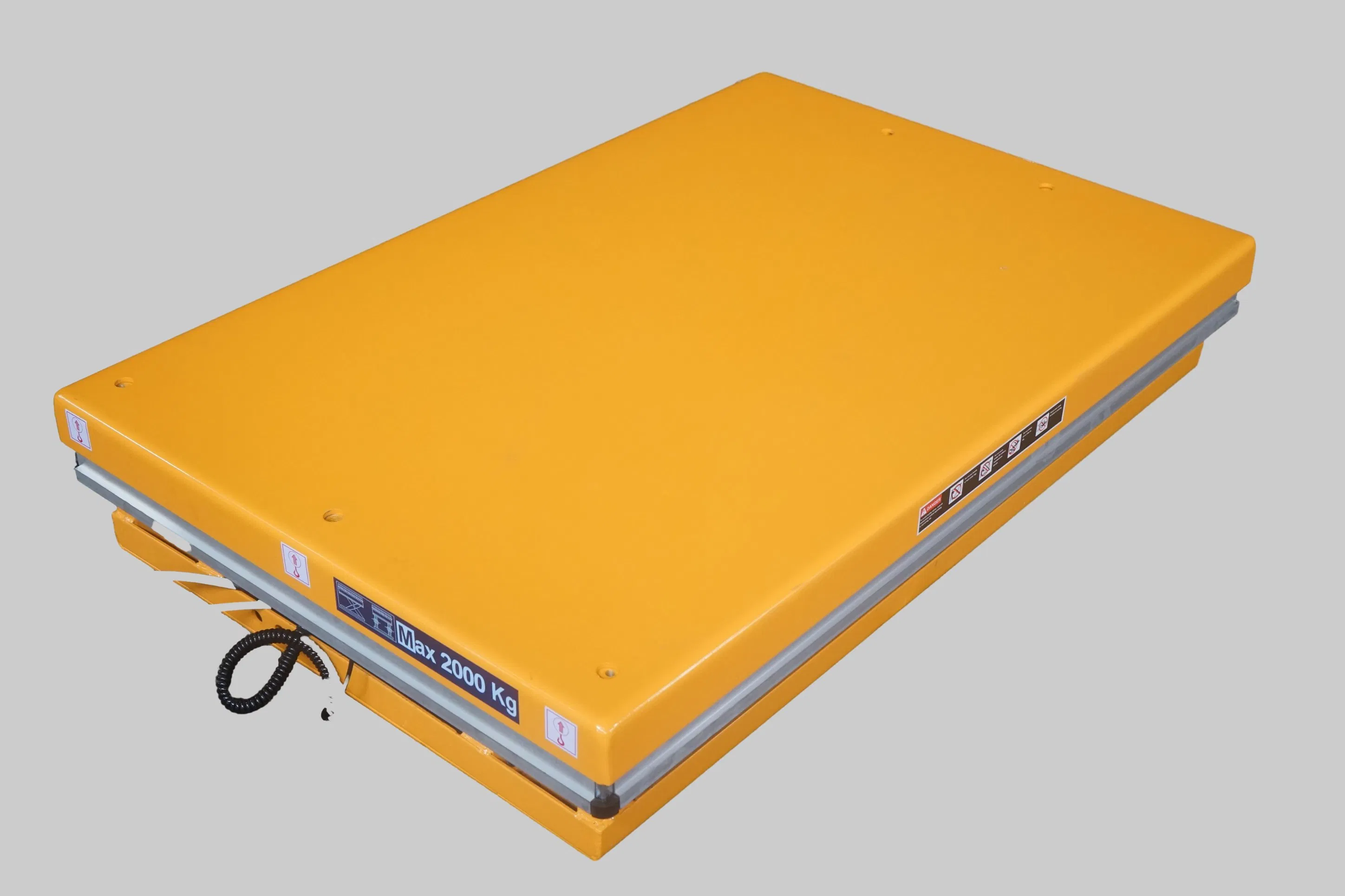 China Factory Stationary Electric Scissor Lift Table Hydraulic Cylinder Lift Table with Rated Capacity 1000/2000/4000kg