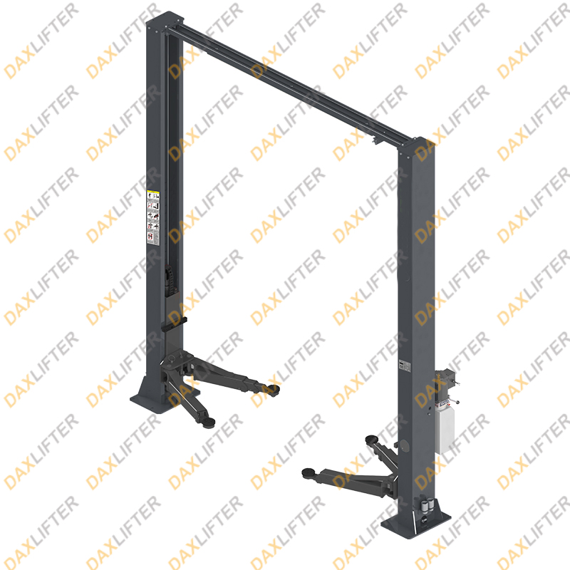 Portable 2-Post Car Lift Hydraulic Cylinder Service Lift with Floor Plate