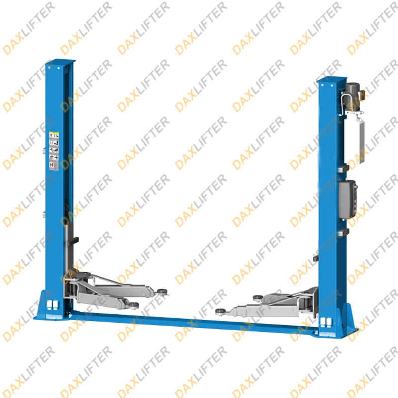 Portable 2-Post Car Lift Hydraulic Cylinder Service Lift with Floor Plate