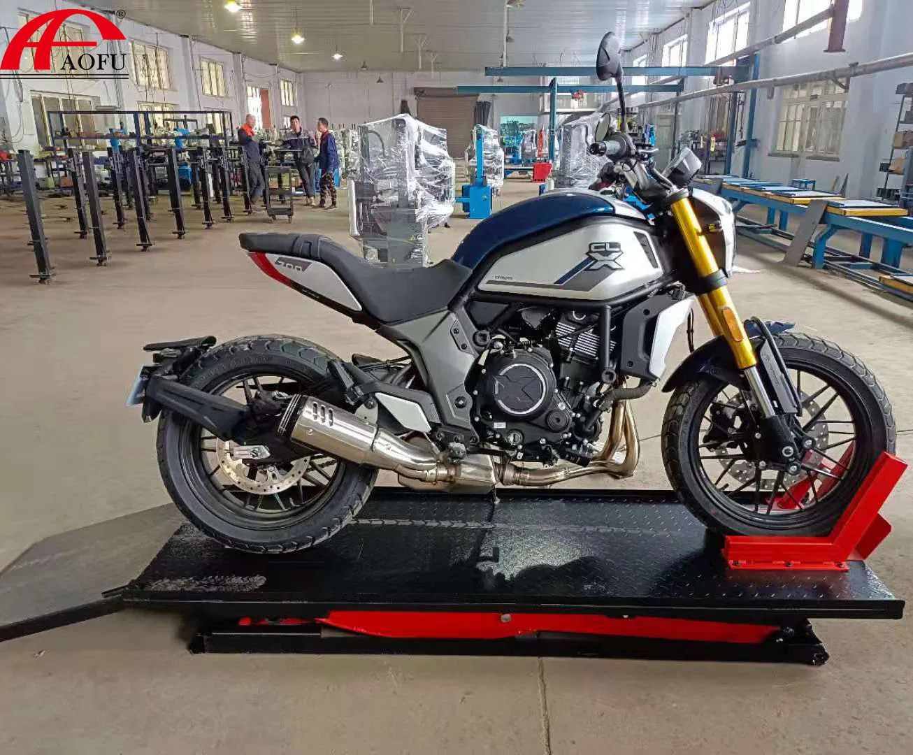 Aofu Pneumatic Bike Motorcycle Lift Table Jack Stand Shop Motorcycle Lift