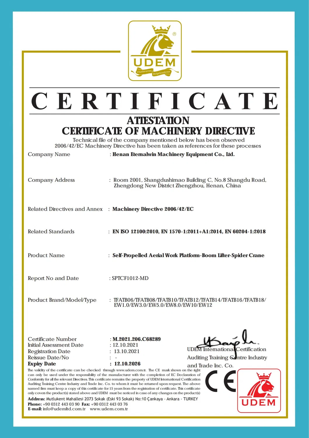 CE Certificate