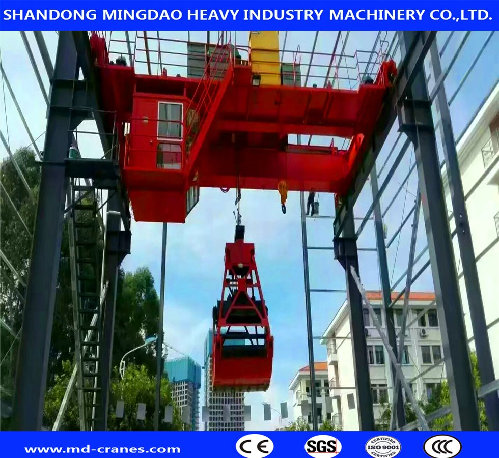 Grab Bucket Overhead Bridge Crane for Scrap Waste Materials Lifting