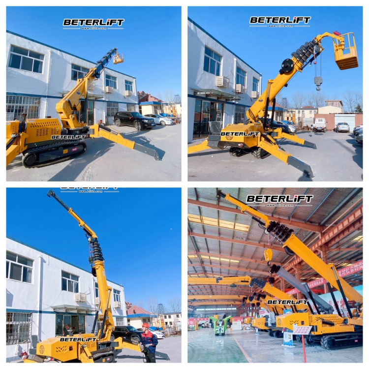 3ton 5ton 14ton Fly Arm Man Basket Construction Mini Tracked Cralwer Spider Crane Lift for Construction