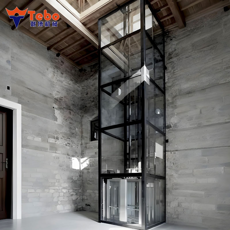 Small Home Lift for Multi Floor Houses with Transparent Vacuum Glass Design