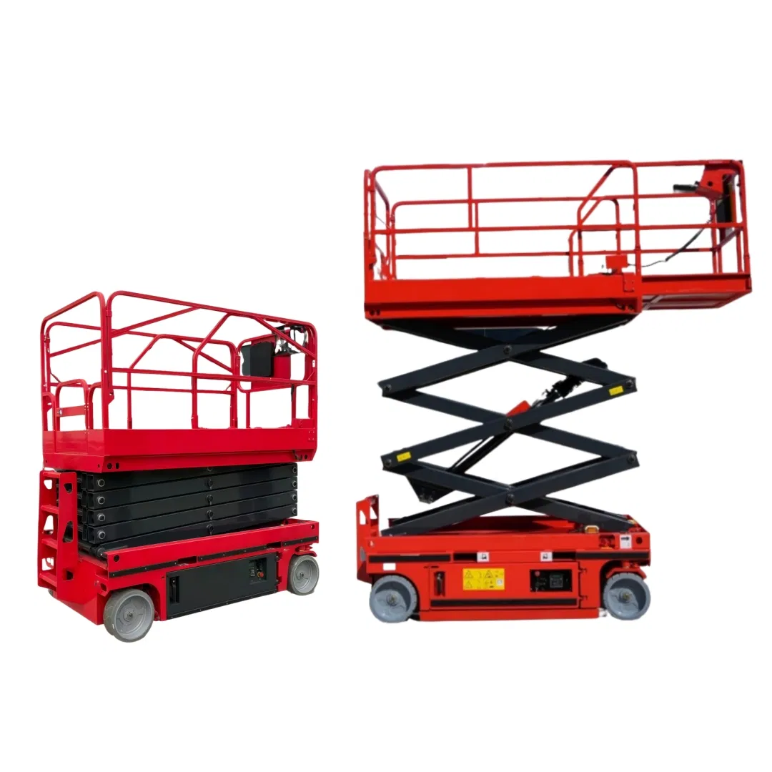 Portable Hydraulic Cart-Mounted Scissor Lift for Factory Floor Maintenance