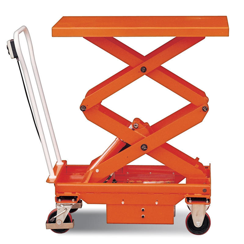 New Electric Scissor Type Mobile Hand Push Steel Platform Cart Lifting Table Mold Handling Cart with Lift Table and Lower Function