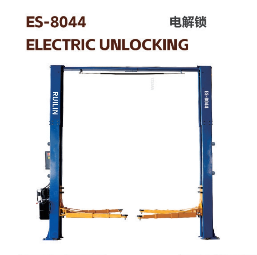 China Manufacture Electric Lock Release Hydraulic Driven Two Post Car Lift with 8000kg Capactity/8t Clear Floor Auto Lift Car Hoist with Chain Lifting System