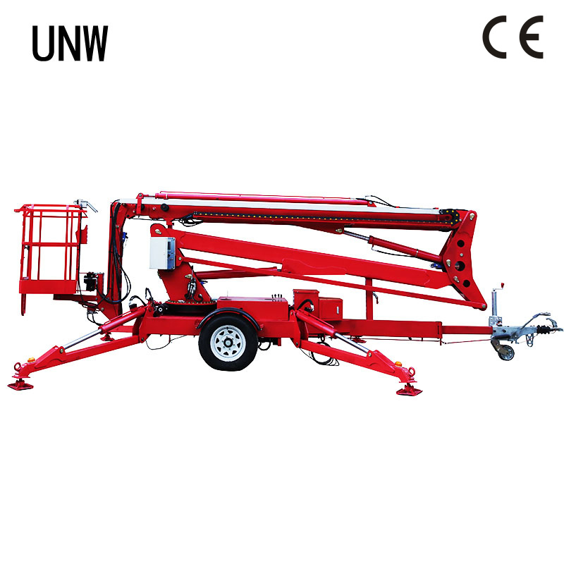 Unw Towable Trailer Cherry Picker Boom Lift for Facility Maintenance