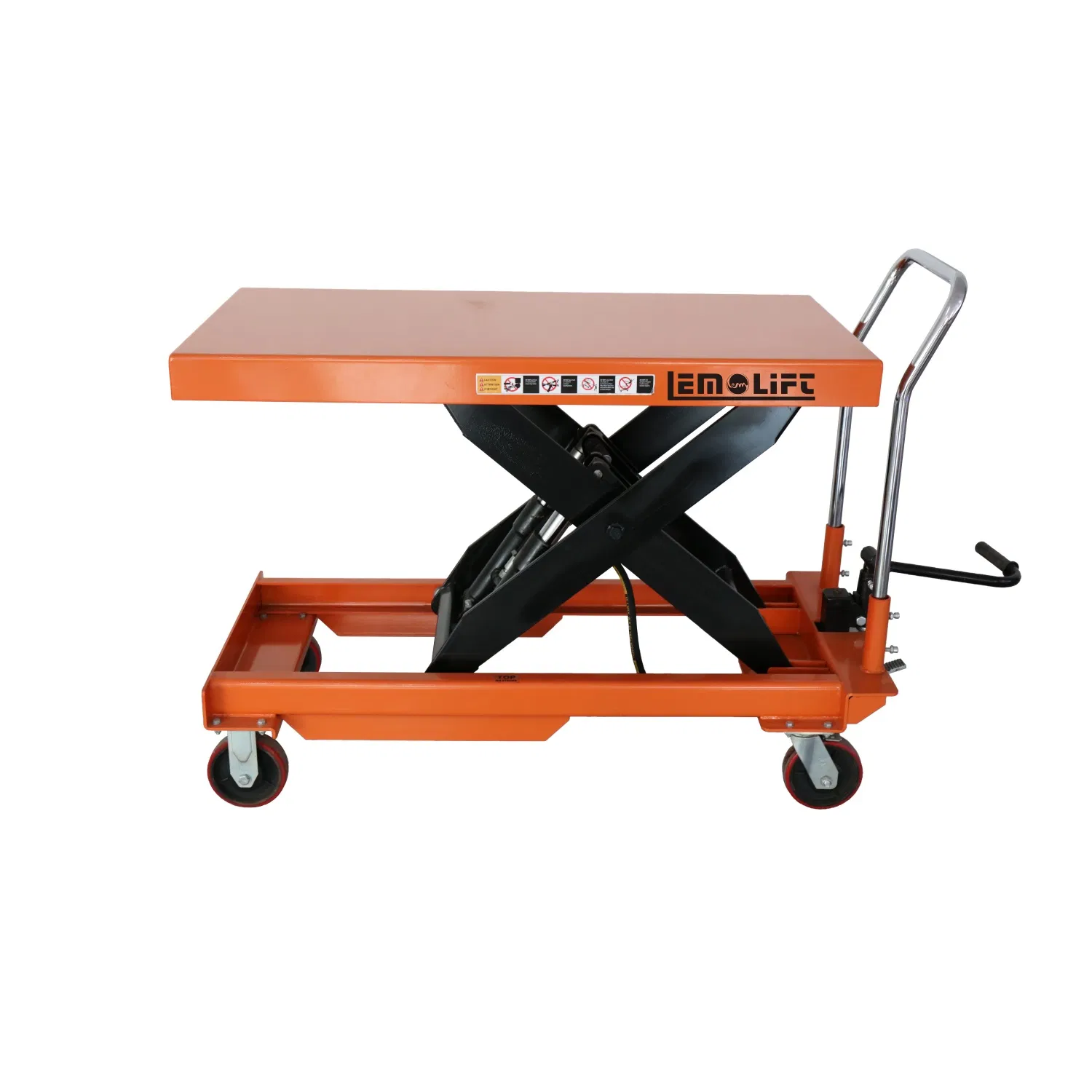 1000kgs Heavy-Duty Hand Lift Table Truck with Split Pump Manual Lift Table Single Scissor