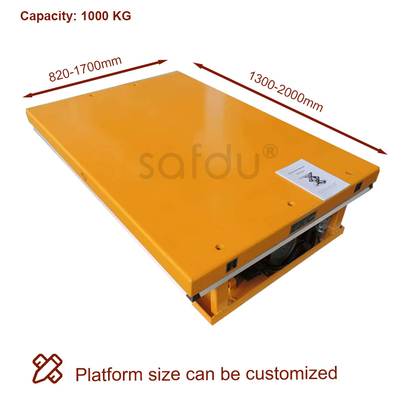 China Manufacturer Single Scissor Electric Lift Table 1000 Kg for Industrial