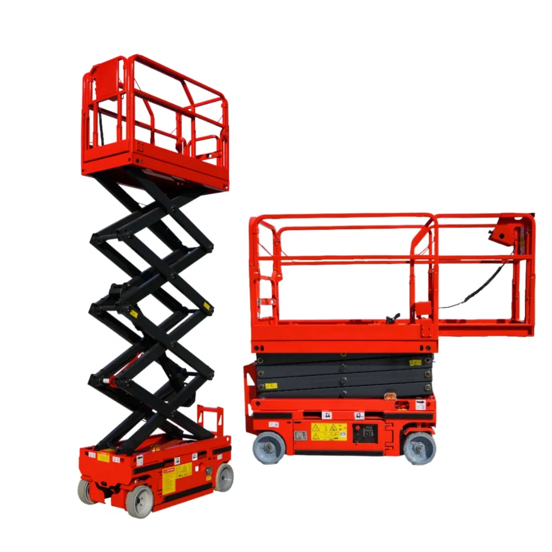 Portable Hydraulic Cart-Mounted Scissor Lift for Factory Floor Maintenance