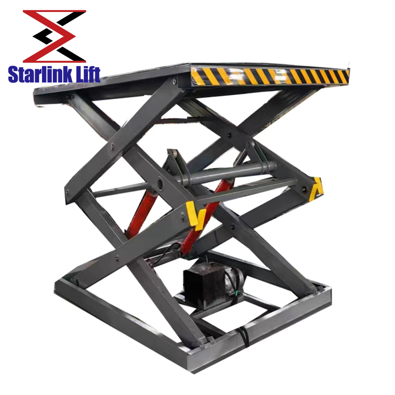 5 Tons Heavy Duty Scissor Hoist Equipment Steel Plate Fixed Cargo Lift