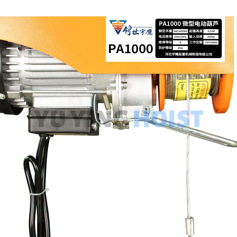 1 Ton CE Certified Micro Electric Chain Hoist Factory Overhead Lift, Smooth Operation and High Efficiency