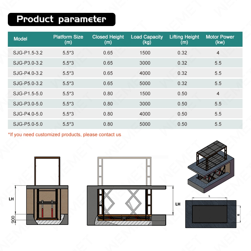 Portable Underground Garage Hidden Car Parking Lift with Double Floors
