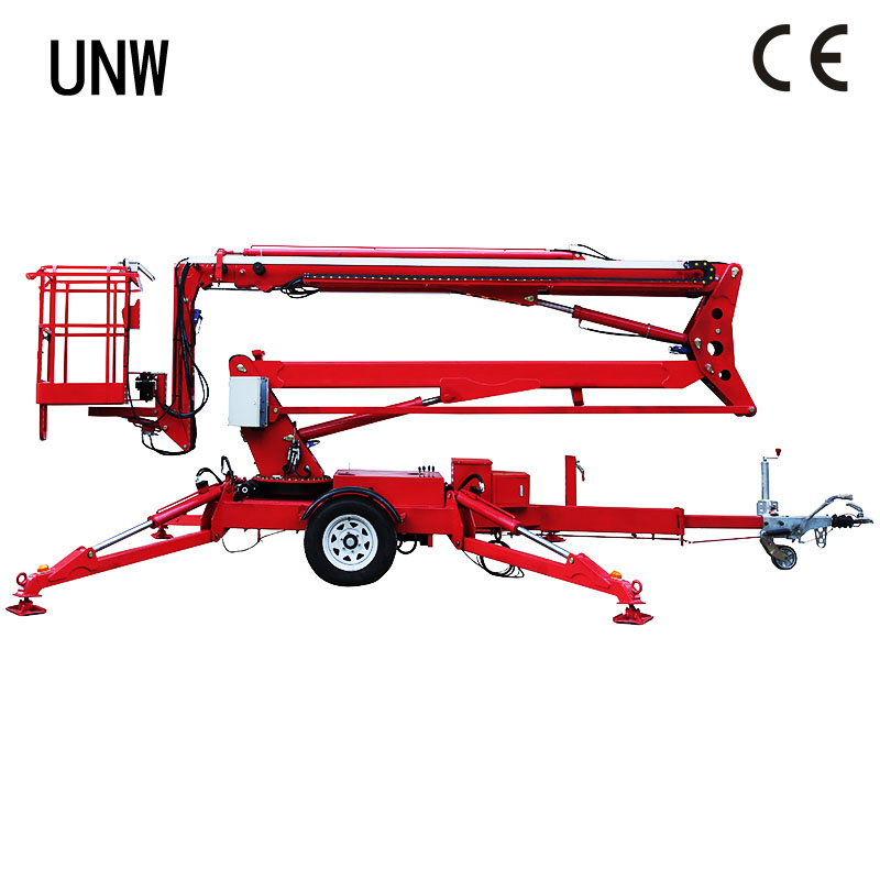 Unw Towable Trailer Cherry Picker Boom Lift for Facility Maintenance