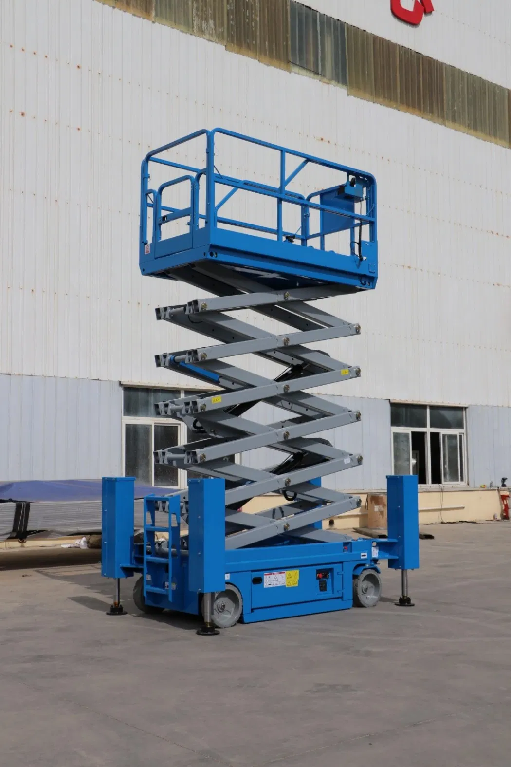 6m Electric Mobile Scaffolding with Chain Wire Rope Foldable Lift Scaffold Mobile Scissor Lift for Construction Gear Motor Hoist 3m Lifting Height