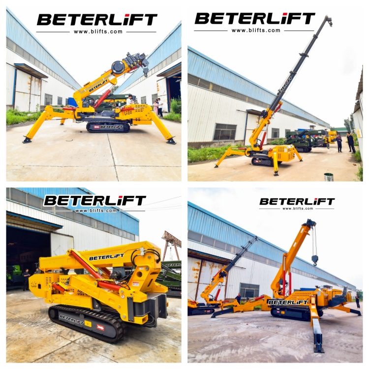 3ton 5ton 14ton Fly Arm Man Basket Construction Mini Tracked Cralwer Spider Crane Lift for Construction
