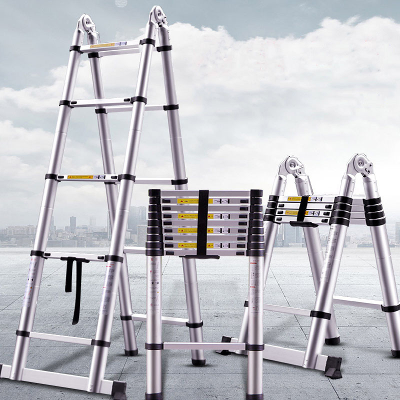 Thickened Aluminum Alloy 3.2m Single-Sided Telescopic Lift with Hook Portable Indoor