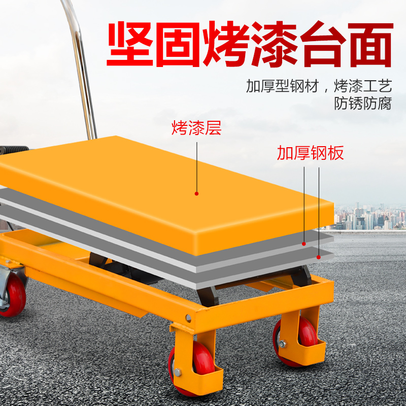 Portable Manual Hydraulic Lift Table Single Double Scissor Platform with Wheels for Heavy Objects Lifting