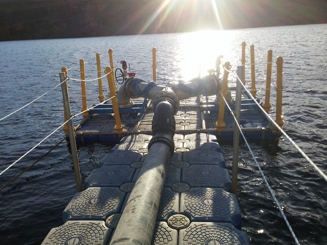Modular Pontoon Floating Platform for Pumps on Water