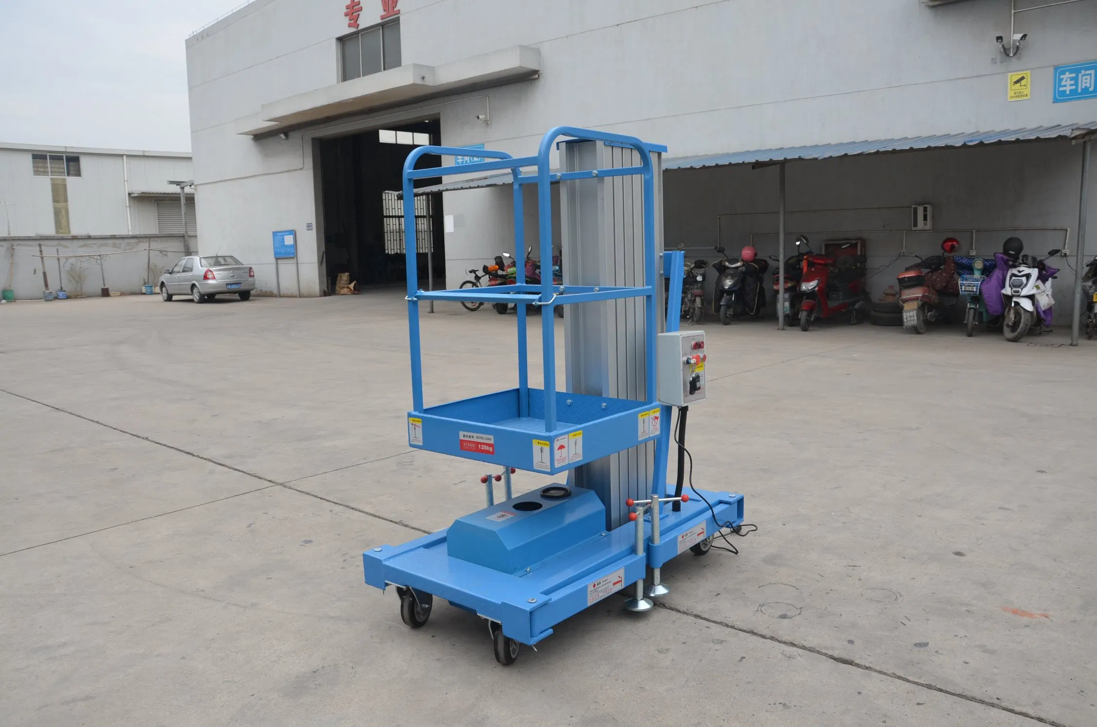High Quality Lifting Equipment Aluminum Electric Boom Lift Aerial Platform with Single / Double Mast