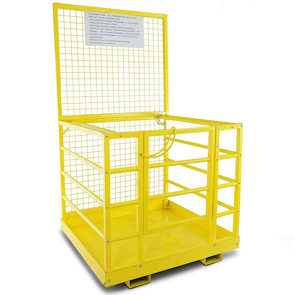 Wp10 Heavy Duty Galvanized Forklift Safety Cage, Man Basket Aerial Work Platform for Lifting and Maintenance
