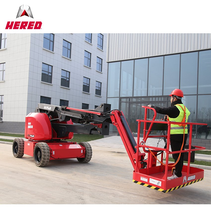 Hered Hydraulic Electric Self Propelled Boom Lift Scissor Lifting 16m Movable Aerial Work Platform