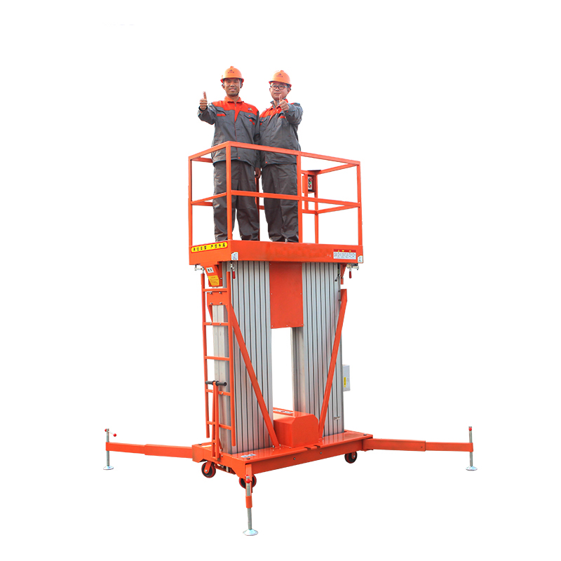 Double-Mast Aluminum Alloy Aerial Work Electric 4m 6m 8m 10m 12m 14m Mobile Scissor Lift Platform on Wheels Lifting Platform