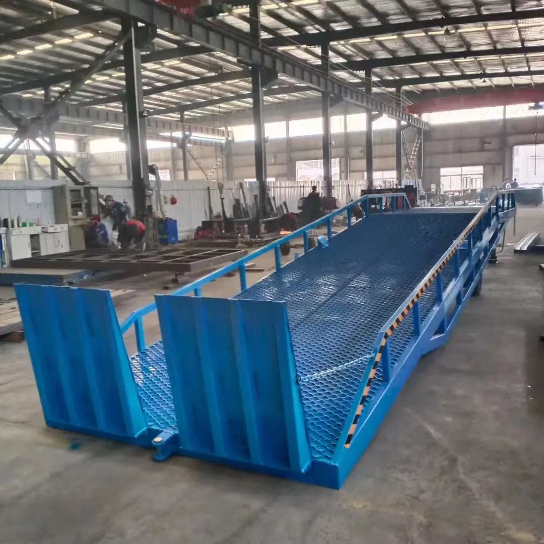 Heavy Duty 8 Ton 10 Ton Electric Lifter Hydraulic Dock Leveler Stationary Hydraulic Foldable Loading Ramp