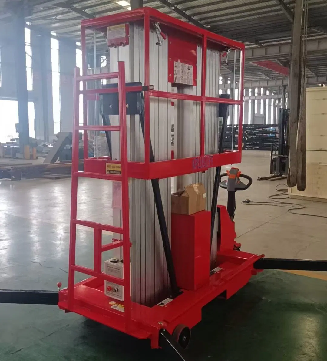 Kpluslift 200kg Double Masts Electric Powered Mobile Scissor Lift Work Platform