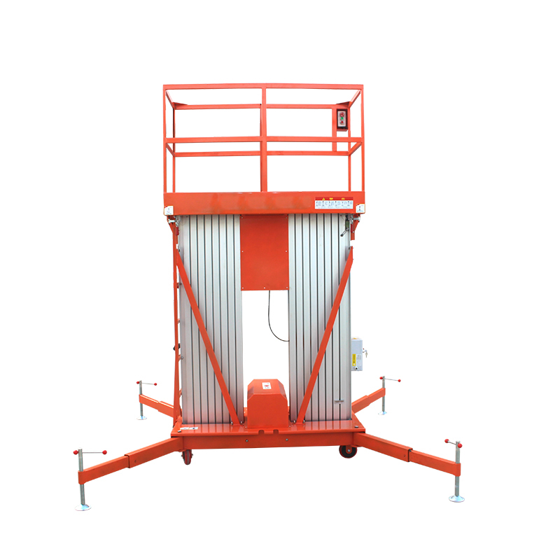 Double-Mast Aluminum Alloy Aerial Work Electric 4m 6m 8m 10m 12m 14m Mobile Scissor Lift Platform on Wheels Lifting Platform