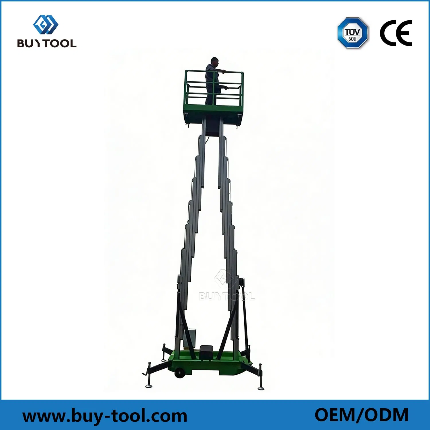 10m Semi-Electric Aerial Lift Platforms with Double Mast