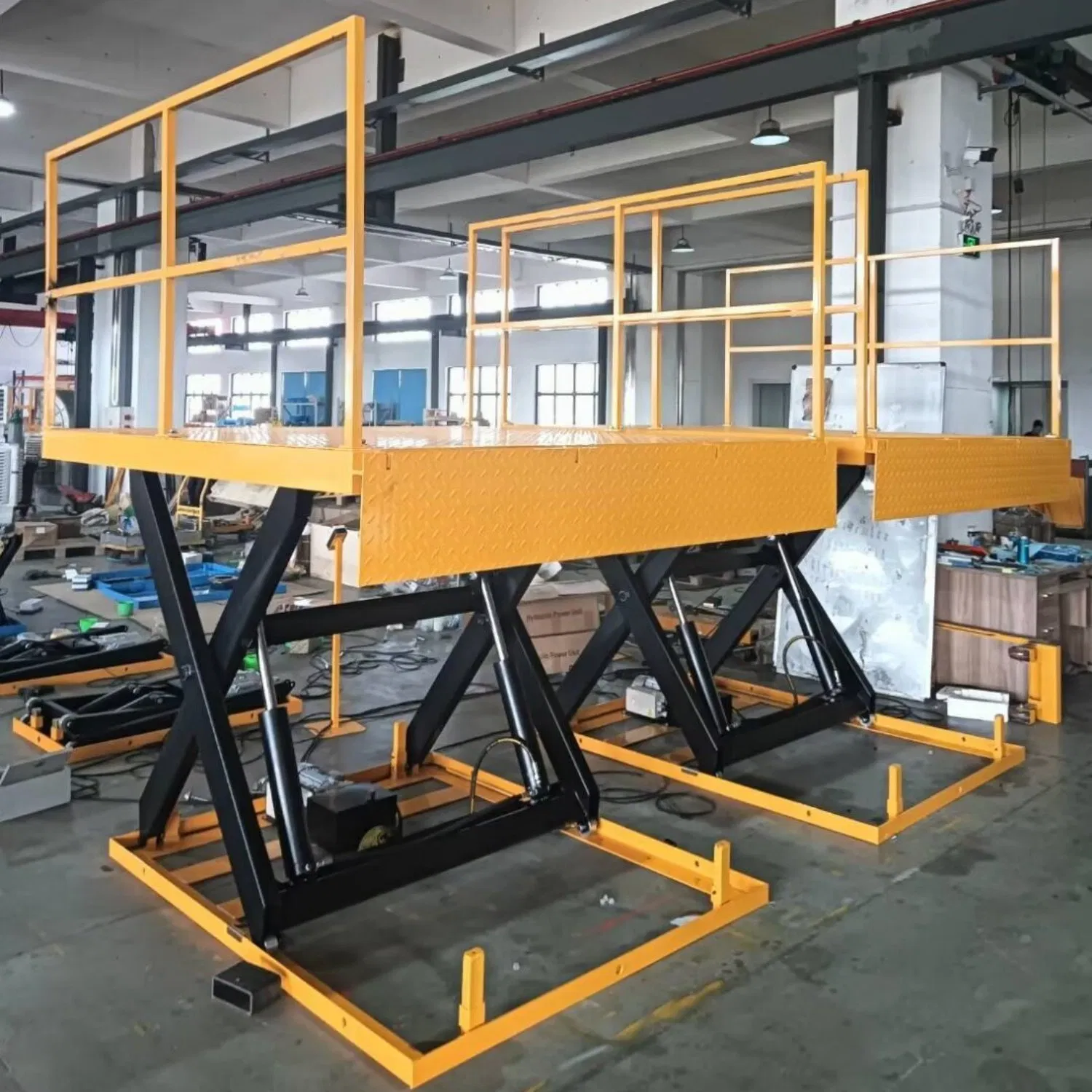 Electric Motor Lifting Scissor Working Platform Double Hydraulic Lifting Pump