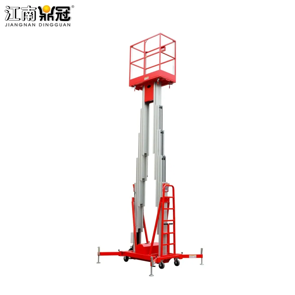 Double Mast Lift AC DC Power Ariel Working Platform Hydraulic Lift