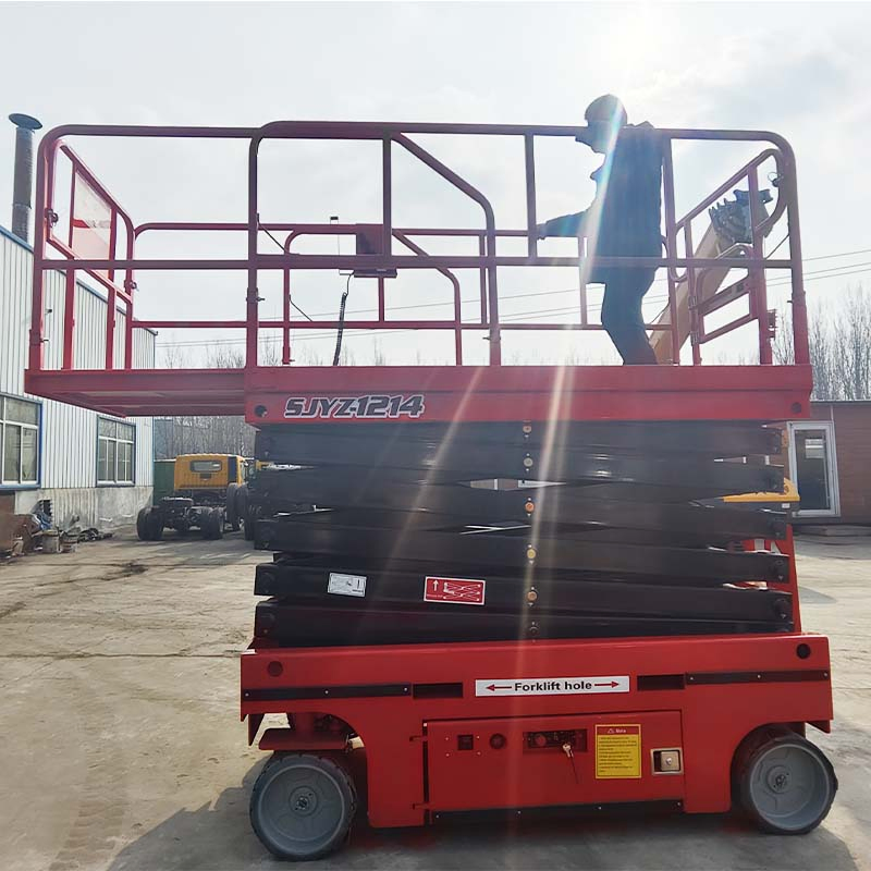 Low Noise Electric Scissor Work Platform 8m Mobile Lifting Platform for Indoor Use