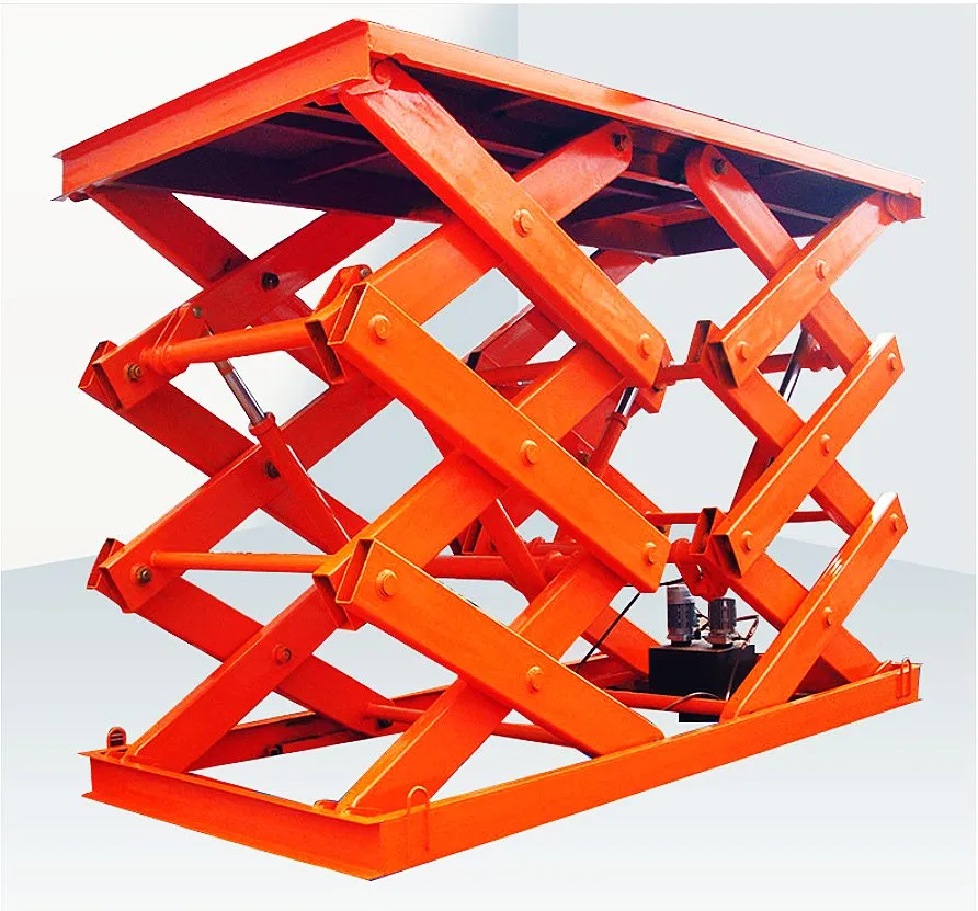 Stationary hydraulic scissor lift platform