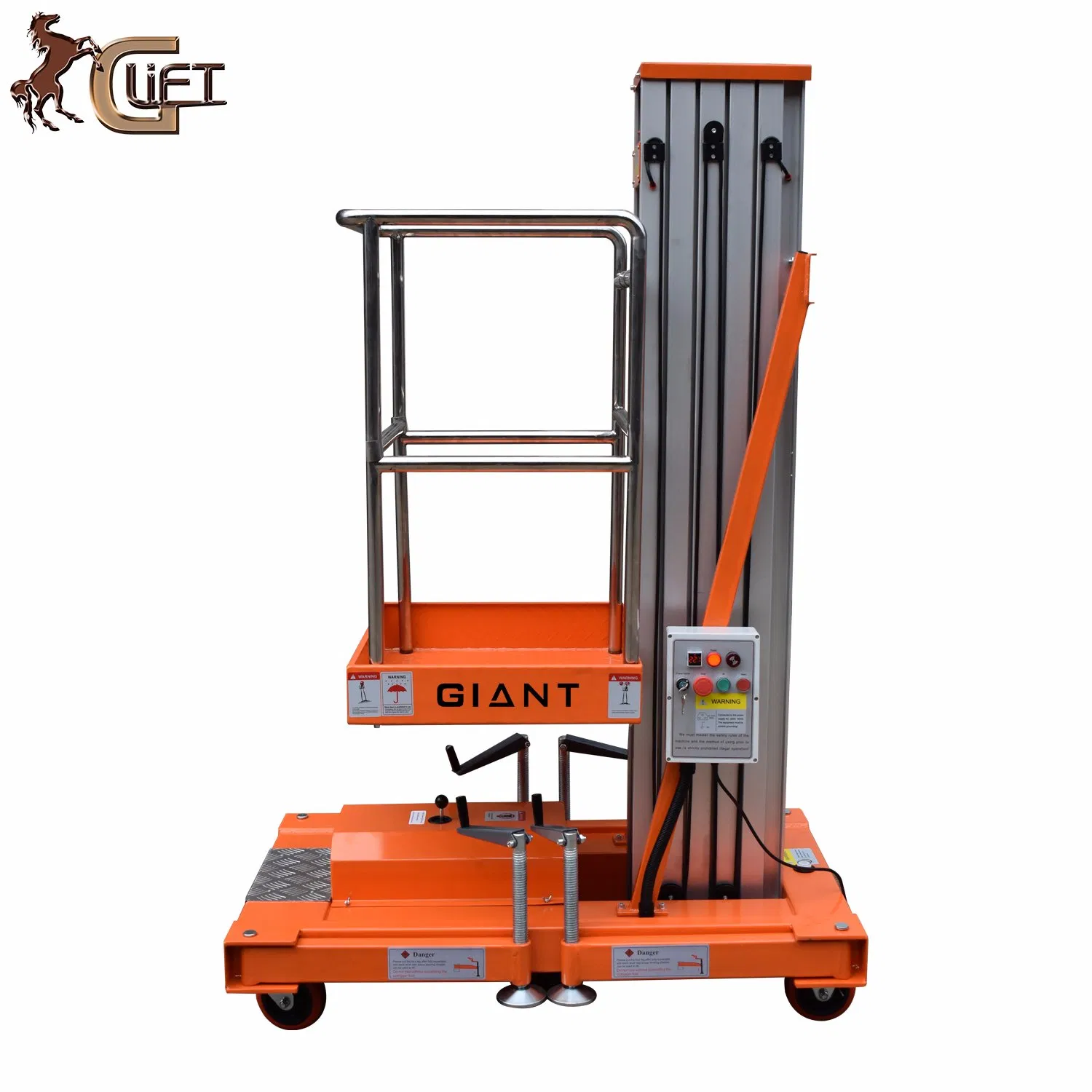 High Quality Lifting Equipment Aluminum Electric Boom Lift Aerial Platform with Single / Double Mast