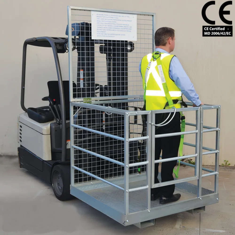Wp10 Heavy Duty Galvanized Forklift Safety Cage, Man Basket Aerial Work Platform for Lifting and Maintenance