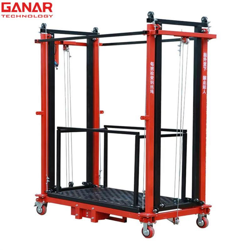 Electric Scaffolding Lift 2-6 Meters Mobile Foldable Small Electric Scaffolding Lifting Platform