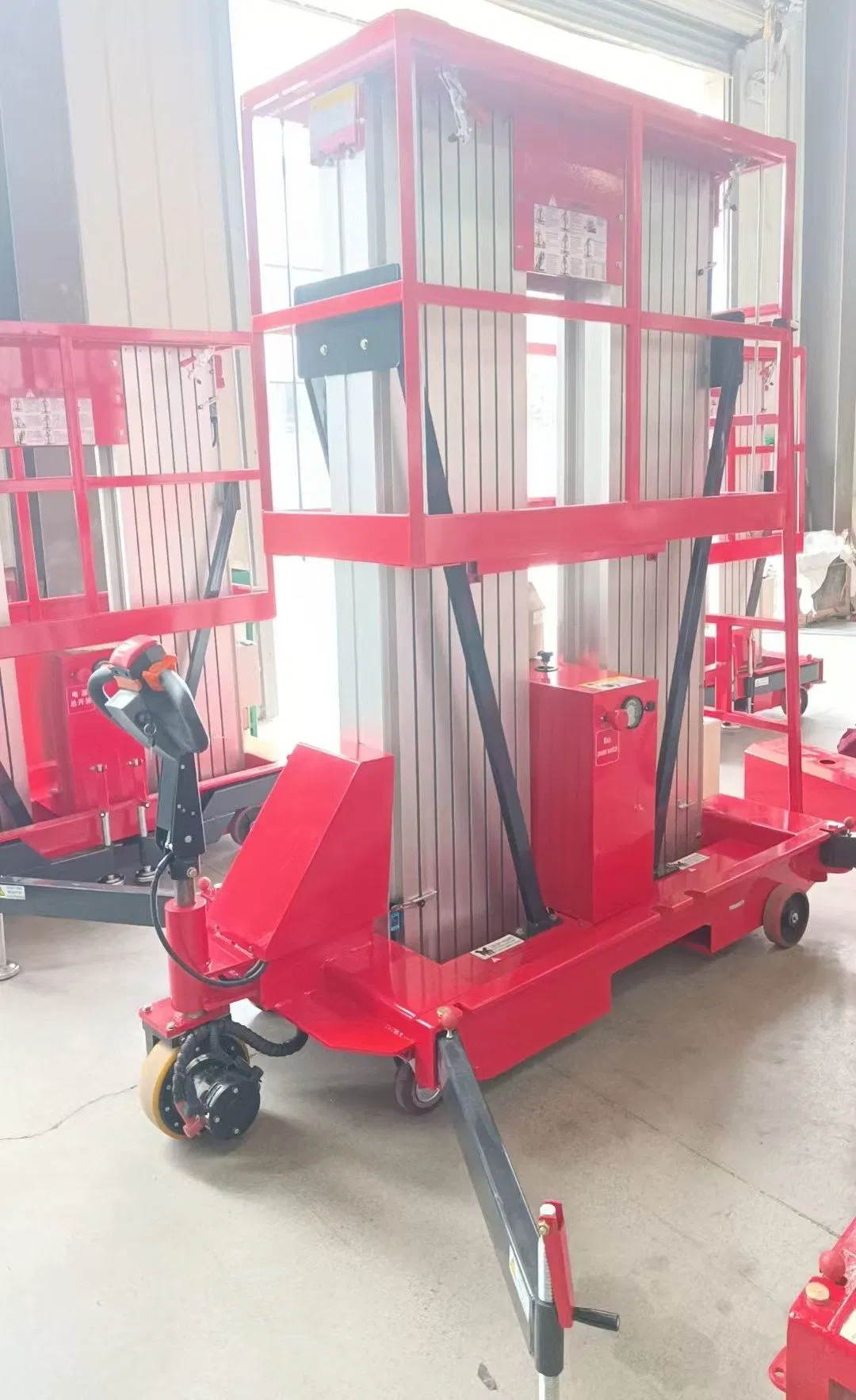 Kpluslift 150kg Aluminum Alloy Lift Single &amp; Double Mast Powered Lifting Scissor Platform