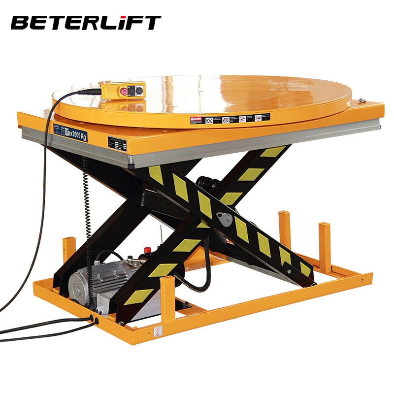 Customized 1t - 4t Load Capacity Double Deck Rotary AC Power Scissor Lift Table Lifting Platform with CE