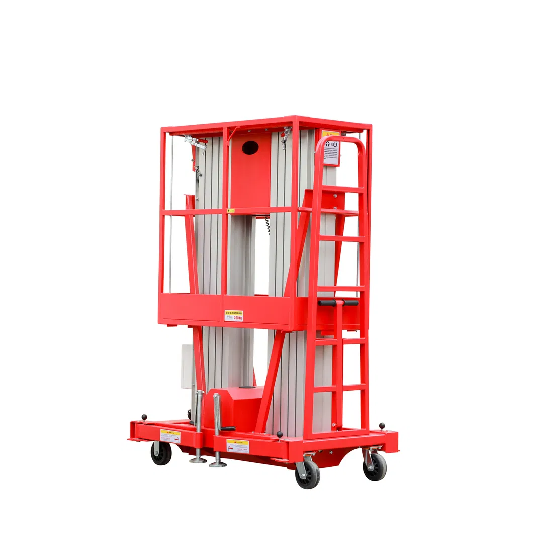 Double Mast Lift AC DC Power Ariel Working Platform Hydraulic Lift